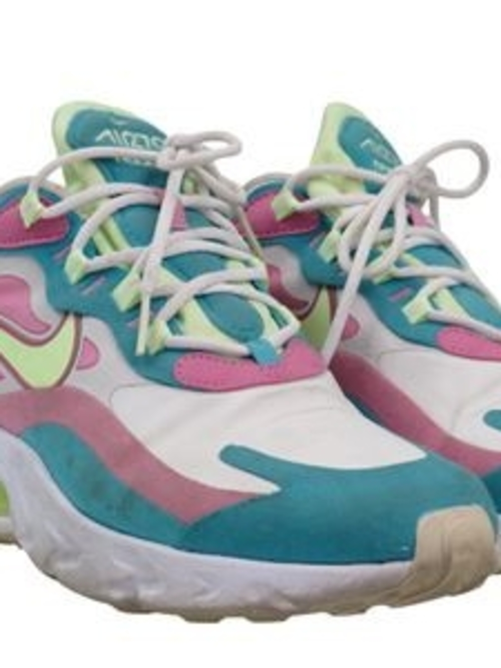 Nike Air Max 270 React Sneakers - Teal/Pink/Neon Green Size 9 Men